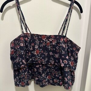 Zara Navy Floral Camisole Top